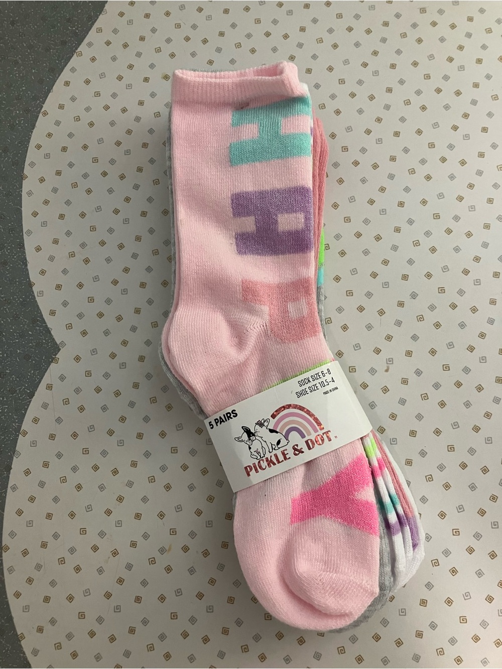 Pickle and Dot Pastel  Ankle Socks - 5 Pack NWT cute!